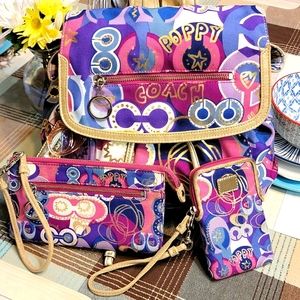 Final Price Drop! Coach Poppy Pop Limited Edition Backpack Set